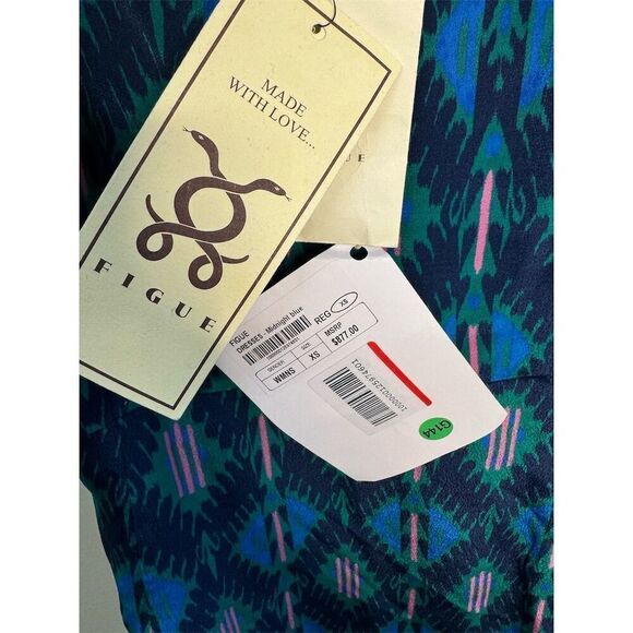 Blue Patterned Midi Dress - Picture 9 of 9